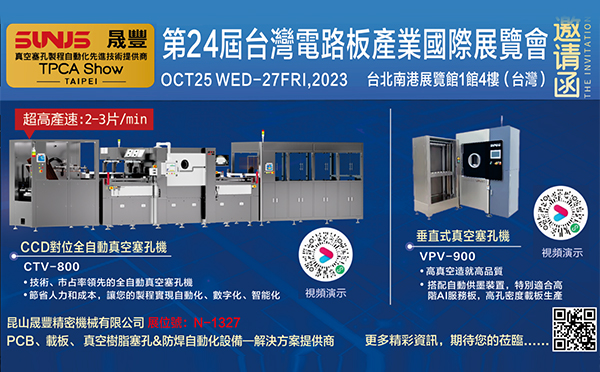 晟豐參加10月25~27日台北TPCA Show！